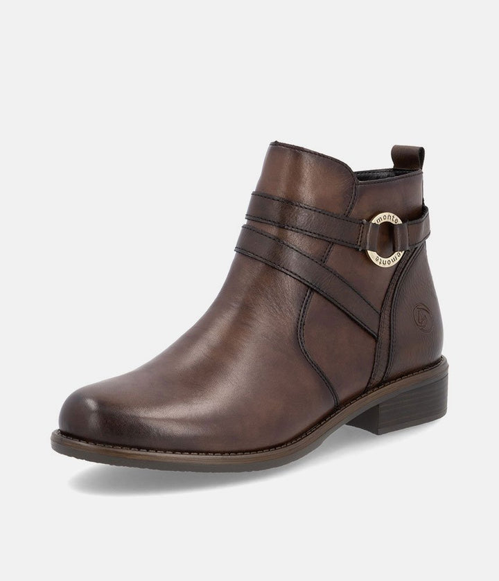 Remonte Classic Brown Leather Ankle Boots