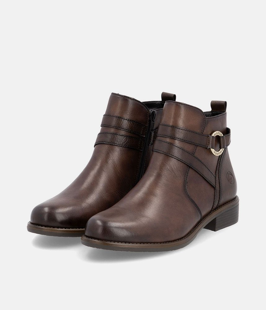 Remonte Classic Brown Leather Ankle Boots