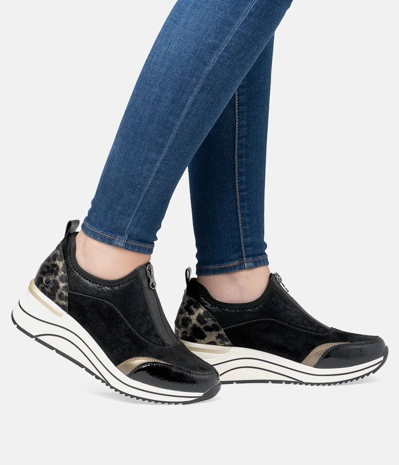 Remonte Super Stylish Front Zip Wedge Trainers