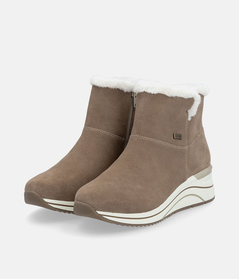 Remonte Stylish Beige Suede Cold Weather Boots