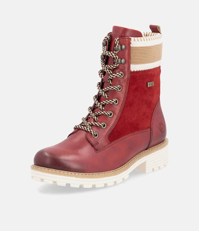 Remonte Gorgeous Red Water Resistant Ankle Boots