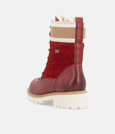 Remonte Gorgeous Red Water Resistant Ankle Boots