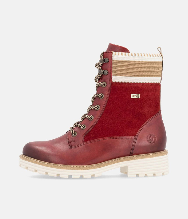 Remonte Gorgeous Red Water Resistant Ankle Boots