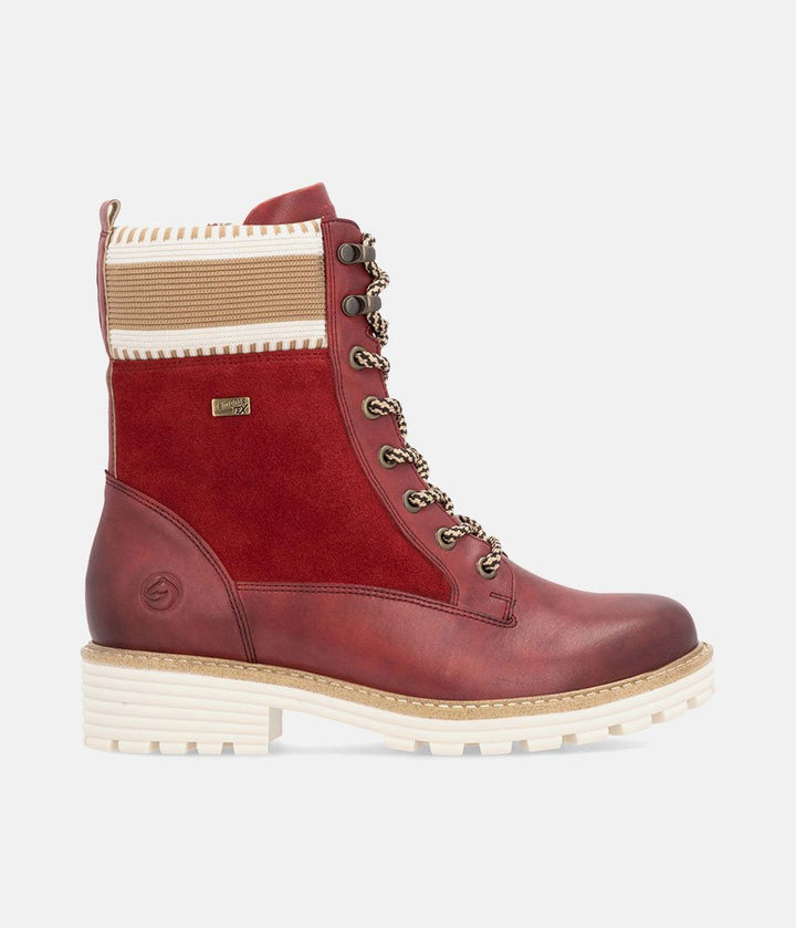 Remonte Gorgeous Red Water Resistant Ankle Boots