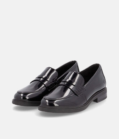 Remonte Sleek Black Patent Leather Loafers