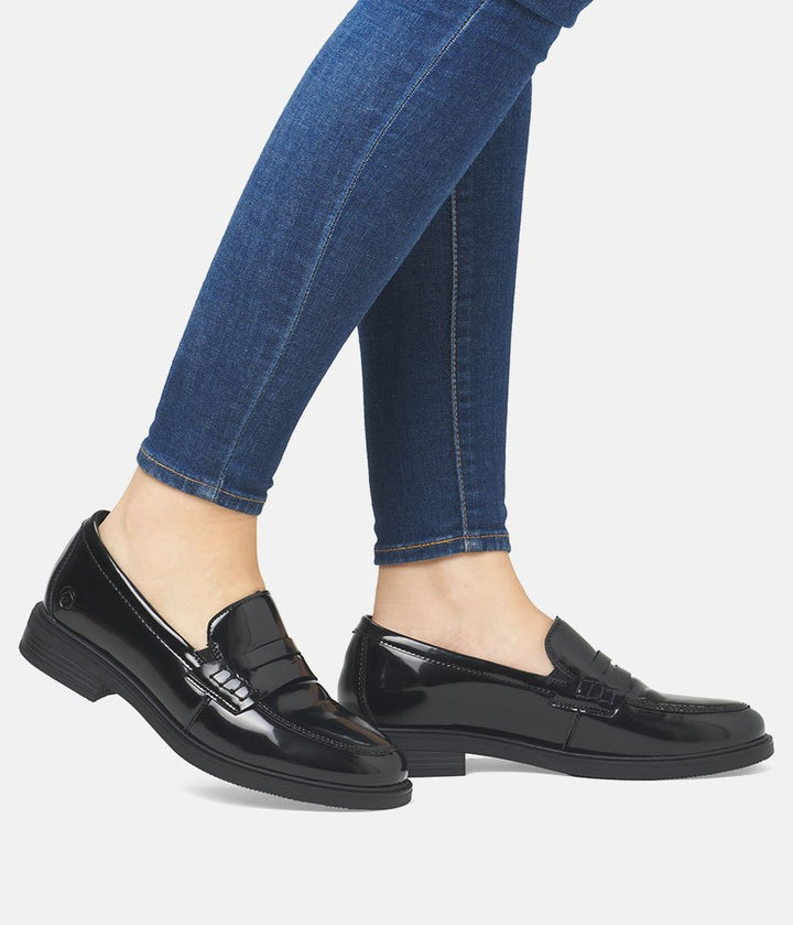 Remonte Sleek Black Patent Leather Loafers