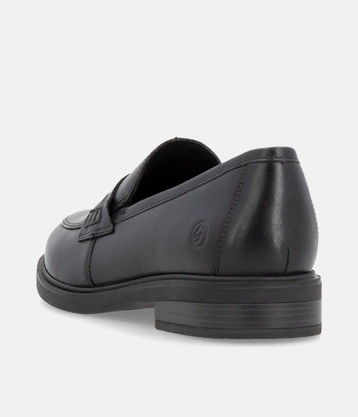 Remonte Classic Black Leather Penny Loafers