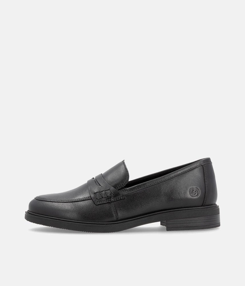 Remonte Classic Black Leather Penny Loafers