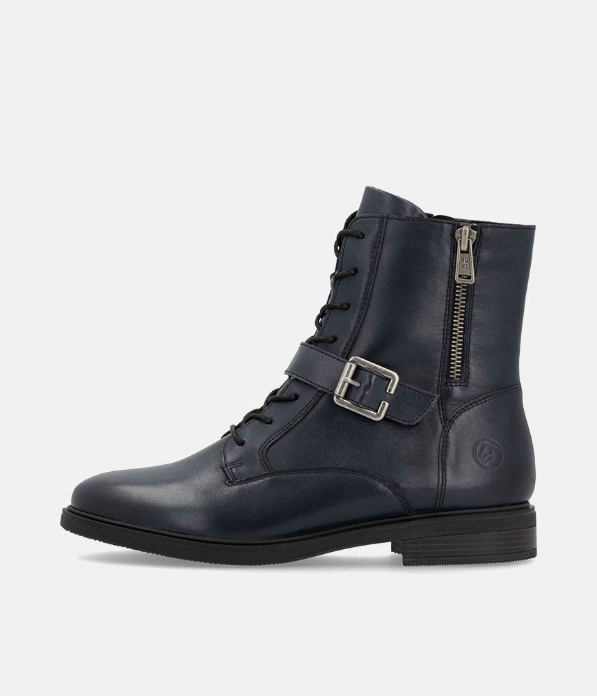 Remonte Versatile Navy Leather Ankle Boots