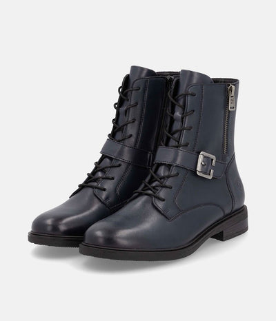 Remonte Versatile Navy Leather Ankle Boots