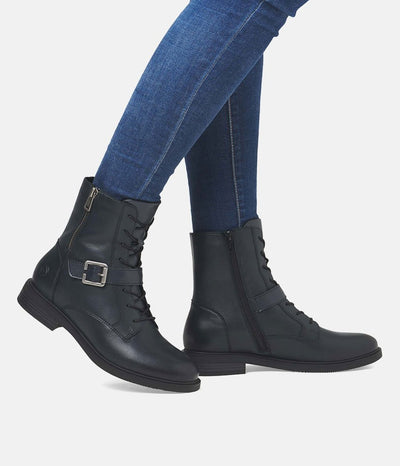 Remonte Versatile Navy Leather Ankle Boots