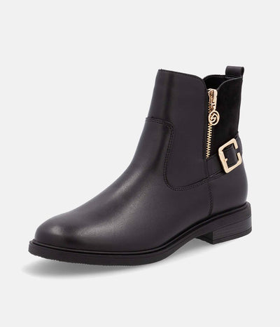 Remonte Versatile Black Leather Ankle Boots