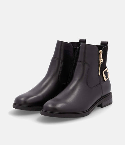 Remonte Versatile Black Leather Ankle Boots