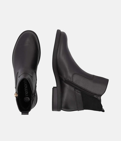 Remonte Versatile Black Leather Ankle Boots