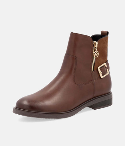 Remonte Versatile Brown Leather Ankle Boots