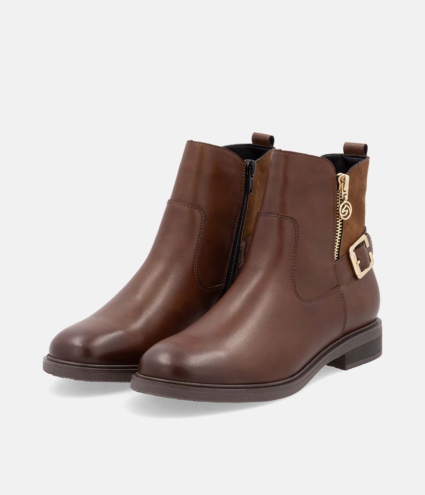 Remonte Versatile Brown Leather Ankle Boots