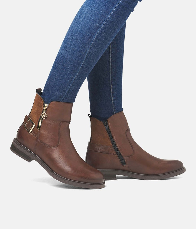 Remonte Versatile Brown Leather Ankle Boots