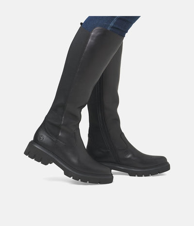 Remonte Vario Fit Long Black Leather Boots