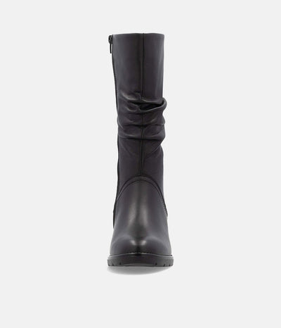 Remonte Gorgeous Black Ruched Long Boots