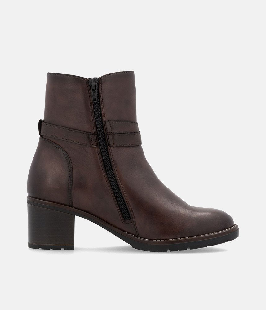 Remonte Fab Brown Block Heel Ankle Boots