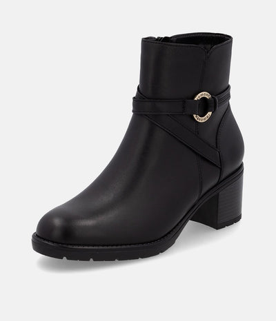 Remonte Chic Black Block Heel Ankle Boots