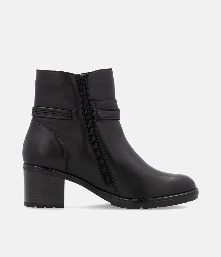 Remonte Chic Black Block Heel Ankle Boots