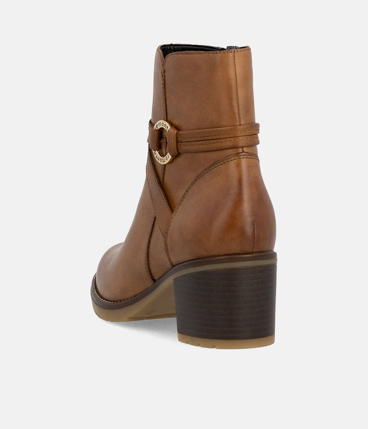 Remonte Chic Brown Block Heel Ankle Boots