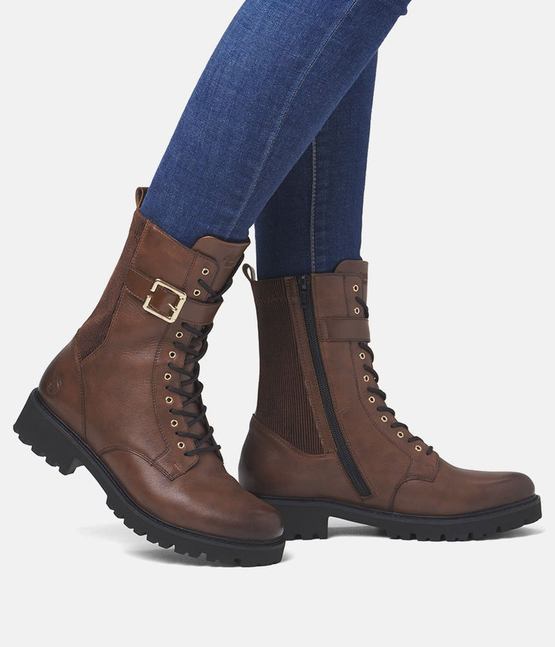 Remonte Fashionable Tall Brown Lace Up Ankle Boots