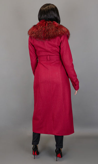 So Fancy Belted Coat - Wine