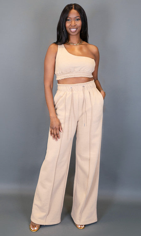 City Vibes One Shoulder Top - Tan