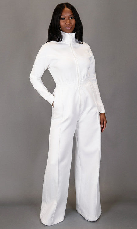 Every Day Sweat Jumpsuit - White