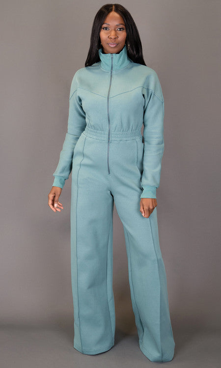 Every Day Sweat Jumpsuit - Teal