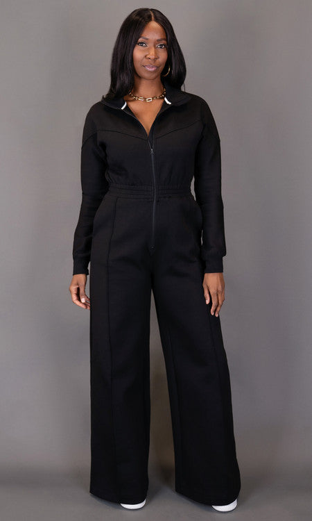 Every Day Sweat Jumpsuit - Black