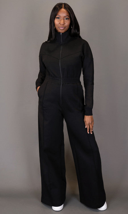 Every Day Sweat Jumpsuit - Black