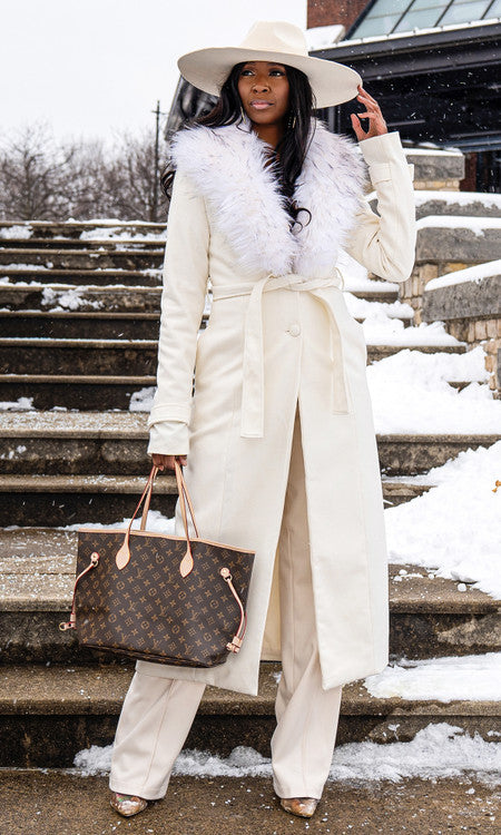 So Fancy Belted Coat - Ivory