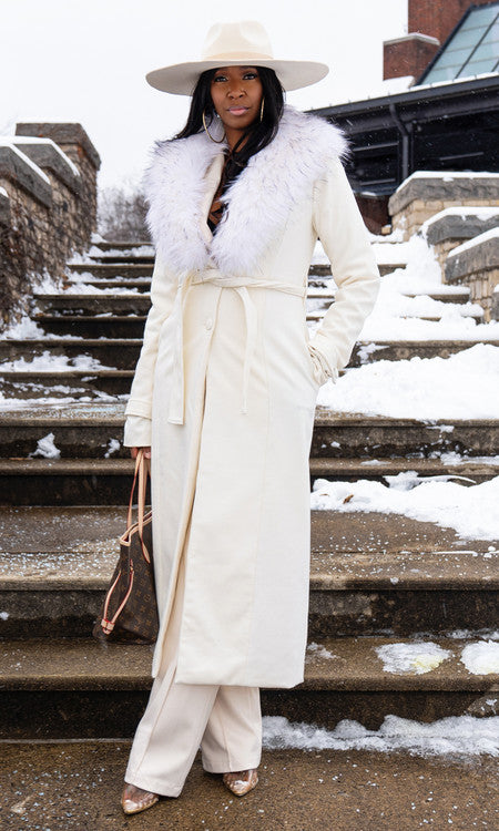 So Fancy Belted Coat - Ivory