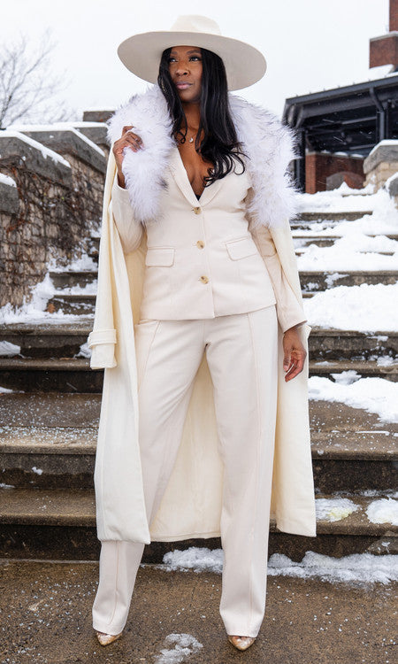 So Fancy Belted Coat - Ivory