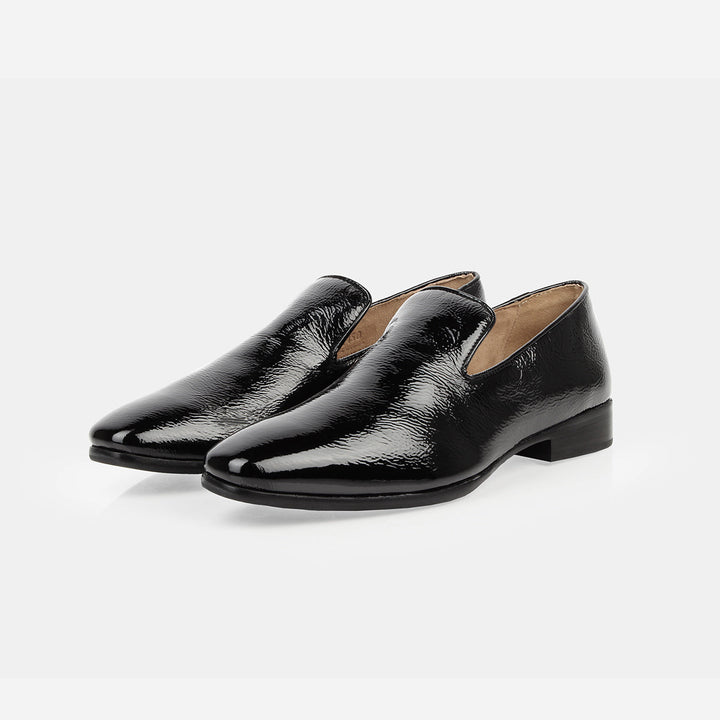 The Daily Loafer Black Crinkle Patent