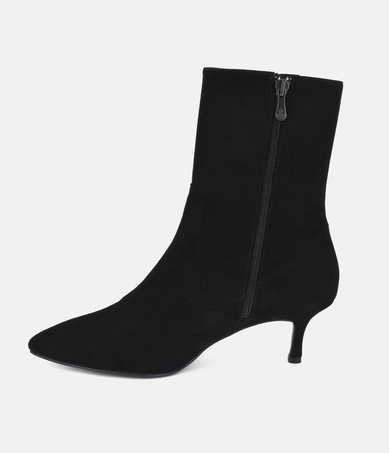 Dansi Fashionable Black Suede Stiletto Heel Ankle Boots