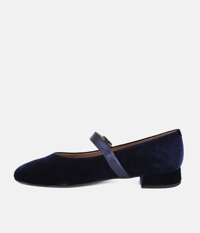 Dansi Plush Royal Blue Mary Jane Flats