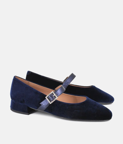 Dansi Plush Royal Blue Mary Jane Flats