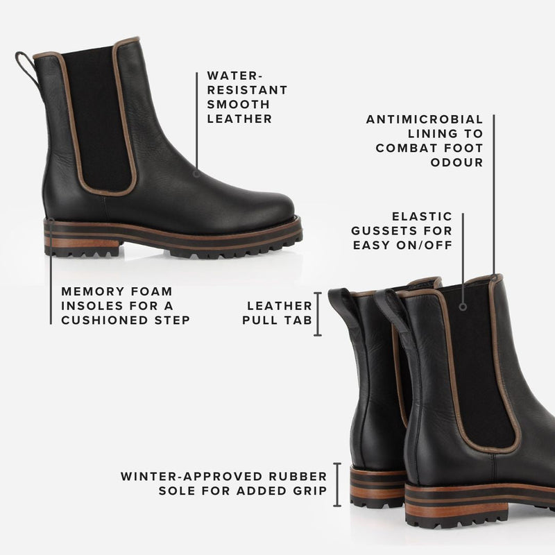 The Decade Chelsea Boot Black Water Resistant