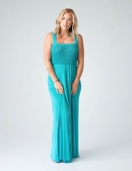 The Elevated Closet Tall Island Oasis Maxi Dress Large Tall Teal