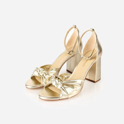 The Esther Heeled Sandal Champagne