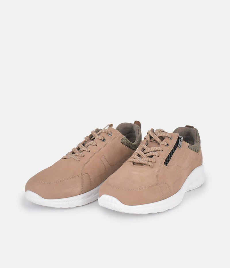 Forelli Beige Nubuck Orthopedic Comfort Sneakers