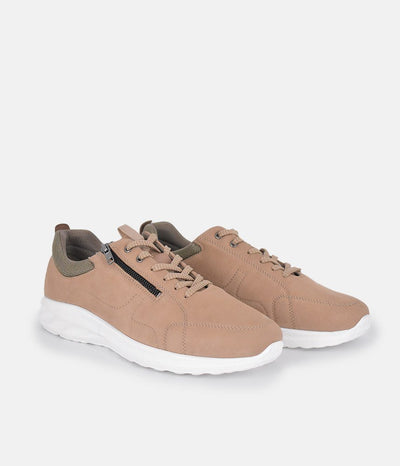 Forelli Beige Nubuck Orthopedic Comfort Sneakers