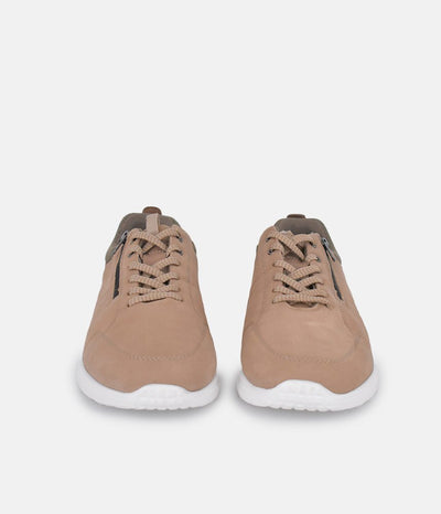 Forelli Beige Nubuck Orthopedic Comfort Sneakers