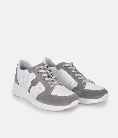 Forelli Grey/White Nubuck Orthopedic Comfort Sneakers