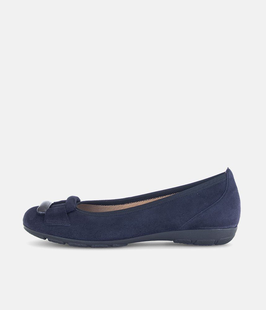 Gabor Stylish Navy Buckle Flats