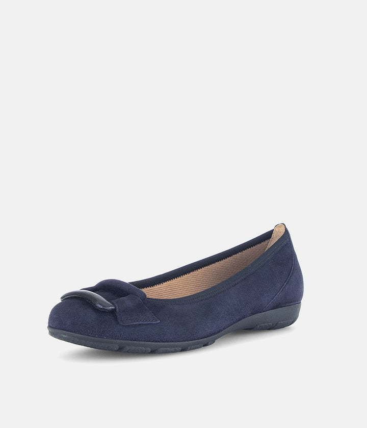 Gabor Stylish Navy Buckle Flats